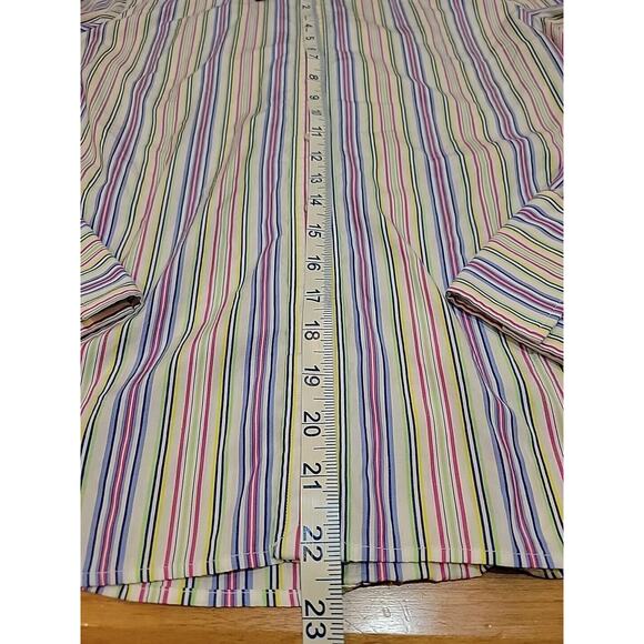 RALPH LAUREN Black Label Striped Shirt Womens 12 M L LS Top Rainbow - Picture 2 of 8